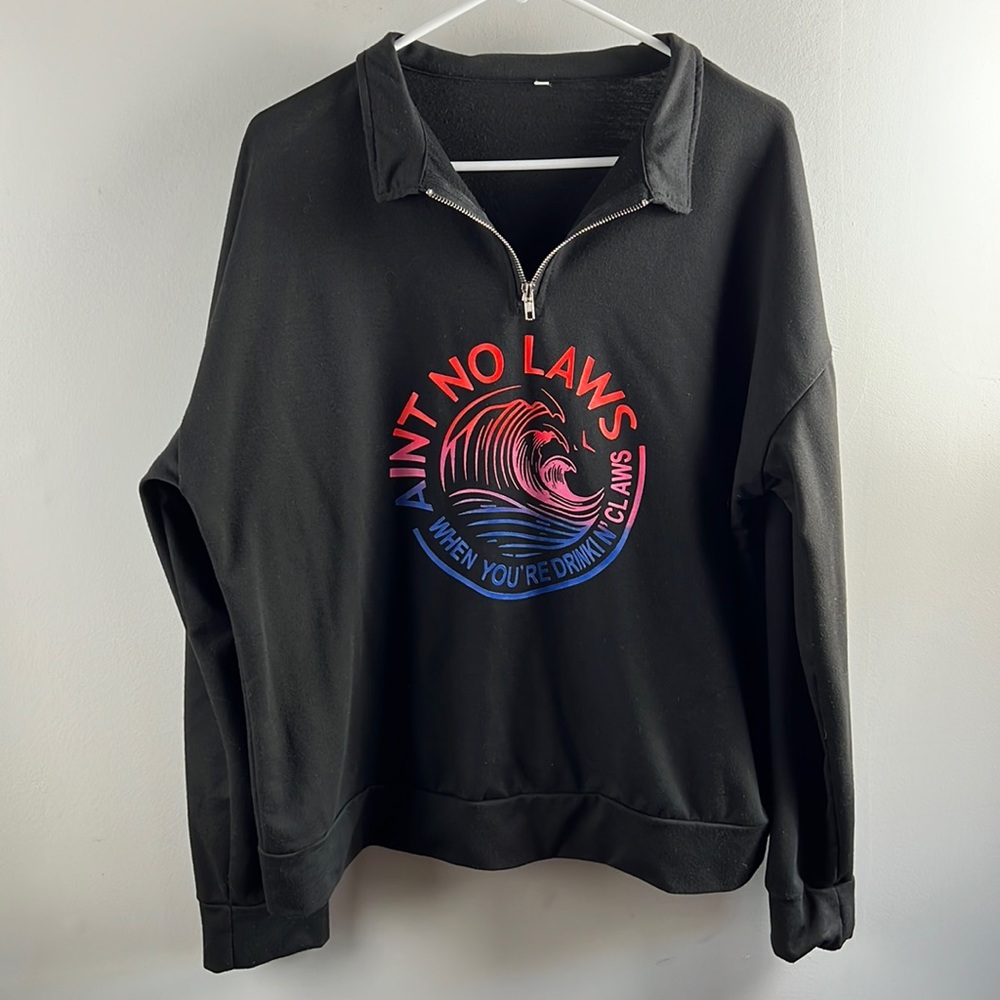 White Claw 1/4 zip light weight sweatshirt